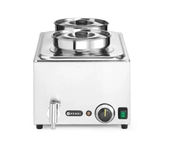 Bemar HENDI Ranger + 2x nádoba 4L s víkem, 8L, 220-240V/1000W, 60.4x33.2x(V)31.5 cm s výpustným kohoutem + 3 x GN 1/3 | HENDI 201473