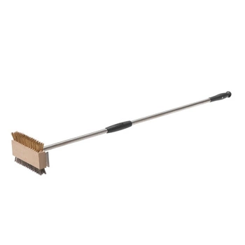 Dvojitý kartáč s mosaznými a ocelovými štětinami na grilování nebo pečení v troubě | GI.METAL AC-SPBI