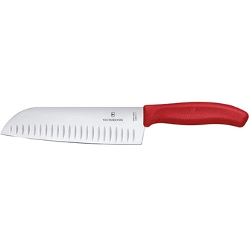 Nůž Santoku Swiss Classic červený Délka čepele 17 cm | VICTORINOX 6.8521.17G