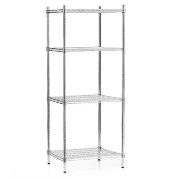 Skladový regál z chromované oceli, 4 police, 61x61x180 cm skládací | FORGAST FG15135