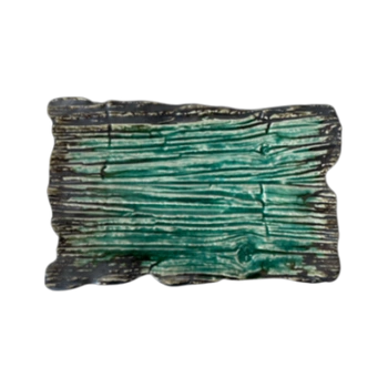 Obdélníkový mělký talíř Moku smaragdový 30 x 18 cm | KERA KERAMIKA 16.2.SMARAGD