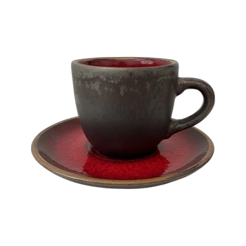 Šálek 280 ml s podšálkem 15 cm Still Cristall rubín | KERA CERAMIKA 2.3.4.RUBIN