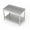 Nerezový centrální pracovní stůl s policí 50x80x85 cm | FORGAST