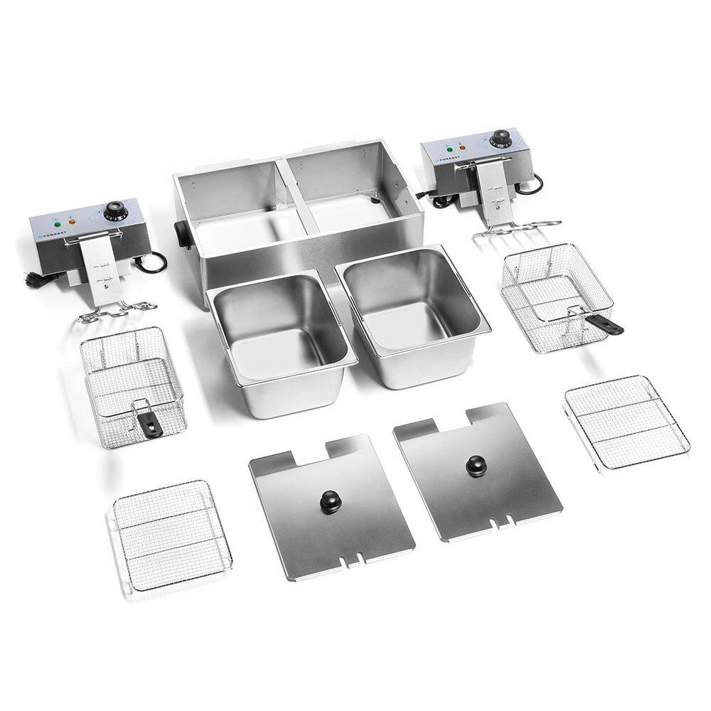 Elektrická fritéza, 2-komorová, 2x6 l, 2x3 kW, 230 V | FORGAST FG09026