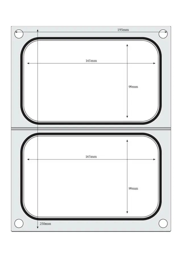 Dvojitá těsnicí podložka, 25x19,5 cm | HENDI 805589