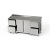 Nerezový pracovní stůl se skříňkou a 2 bloky po 2 zásuvkách 220x60x85 cm | FORGAST
