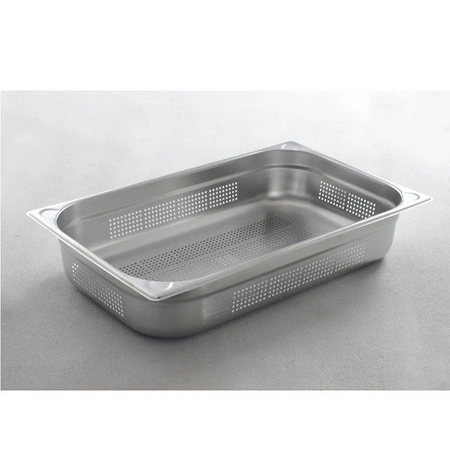 KITCHEN LINE perforovaný nerezový hrnec GN 1/1 hluboký 6,5 cm | HENDI 807125