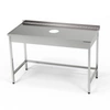 Nerezový stůl s otvorem pro odpad 160x60x85 cm | FORGAST