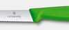 Nůž na zeleninu a ovoce Swiss Classic, zubatá čepel, zelený, délka čepele 10 cm | VICTORINOX 6.7734.C1