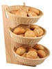 Bufetový stojan na koše na pečivo, dřevěný, světle hnědý, 40x40x58,5 cm | APS 33232