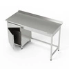 Nerezový pracovní stůl se skříňkou a zásuvkou 130x70x85 cm | FORGAST