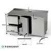 Nerezový pracovní stůl se skříňkou a zásuvkovým blokem 170x70x85 cm | FORGAST