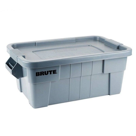 Polyethylenová nádoba na potraviny BRUTE, objem 53 l, šedá RUBBERMAID 9S30-00-GRY