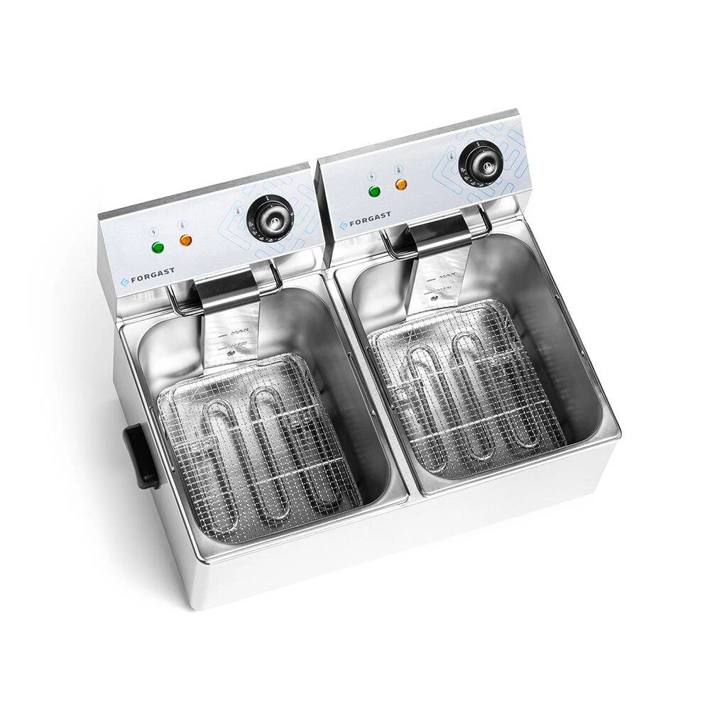 Elektrická fritéza, 2-komorová, 2x6 l, 2x3 kW, 230 V | FORGAST FG09026
