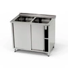Nerezový stůl s dvoudřezem a skříňkou 120x60x85 cm | FORGAST