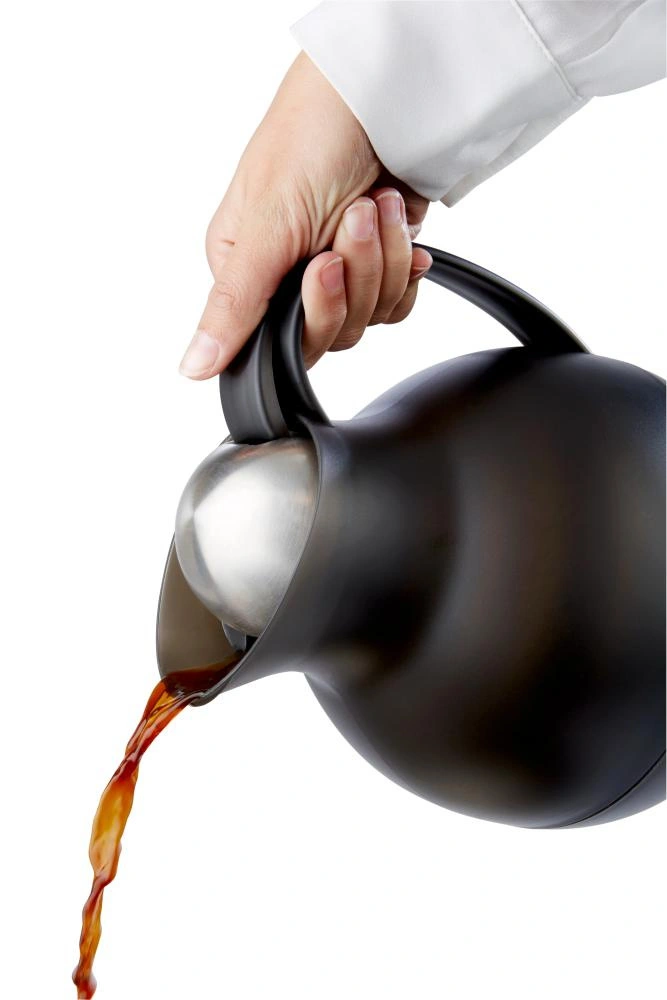 Termos z polypropylenu se skleněnou vložkou ECONOMY, černý, 1 l | APS 10914