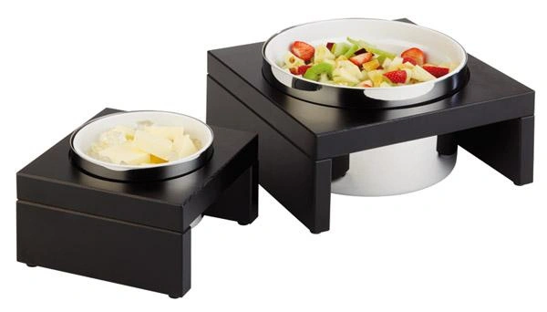 Chladicí miska BRIDGE s dřevěným podstavcem, barva wenge, 500 ml, 18.5x18.5x10 cm | APS 14980