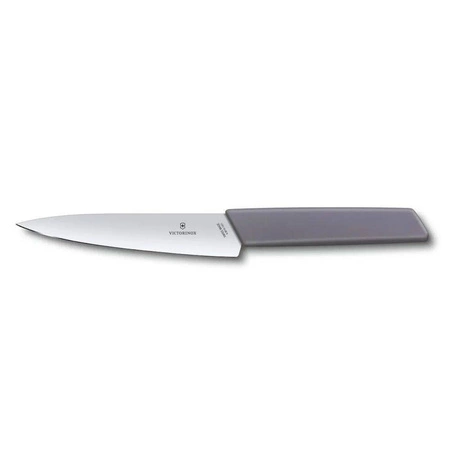 Švýcarský moderní kuchyňský nůž fialový délka čepele 15 cm | VICTORINOX 6.9016.1521B