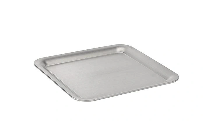 Tác KAFFEEHAUS oválný s pravým úhlem, s vyhrnutým okrajem, nerezová ocel, 23x23x1.5 cm | APS 30119