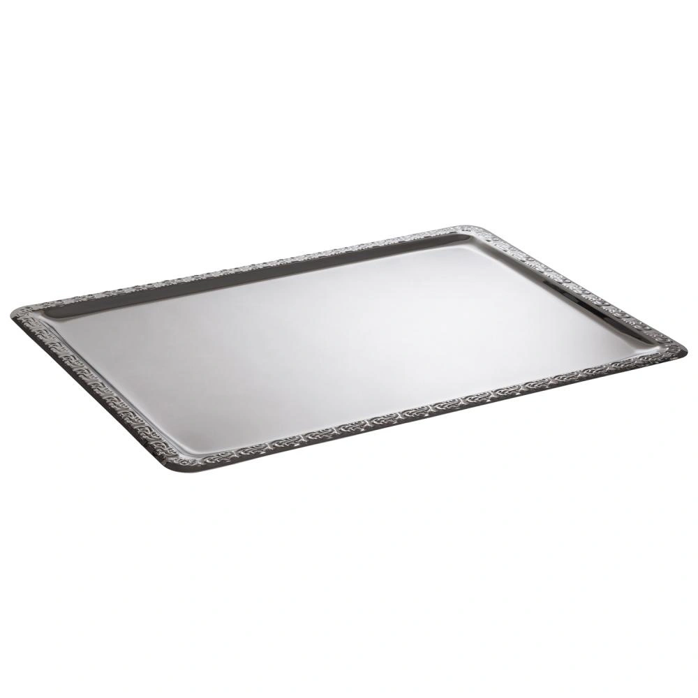 Tác SCHÖNER ESSEN, s ozdobným okrajem, z nerezové oceli, 63.5x44.5x2 cm | APS 384