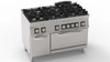 Gastronomický plynový sporák se 6 hořáky a elektrickou troubou GN2/1 30 kW | TECNOINOX 713152