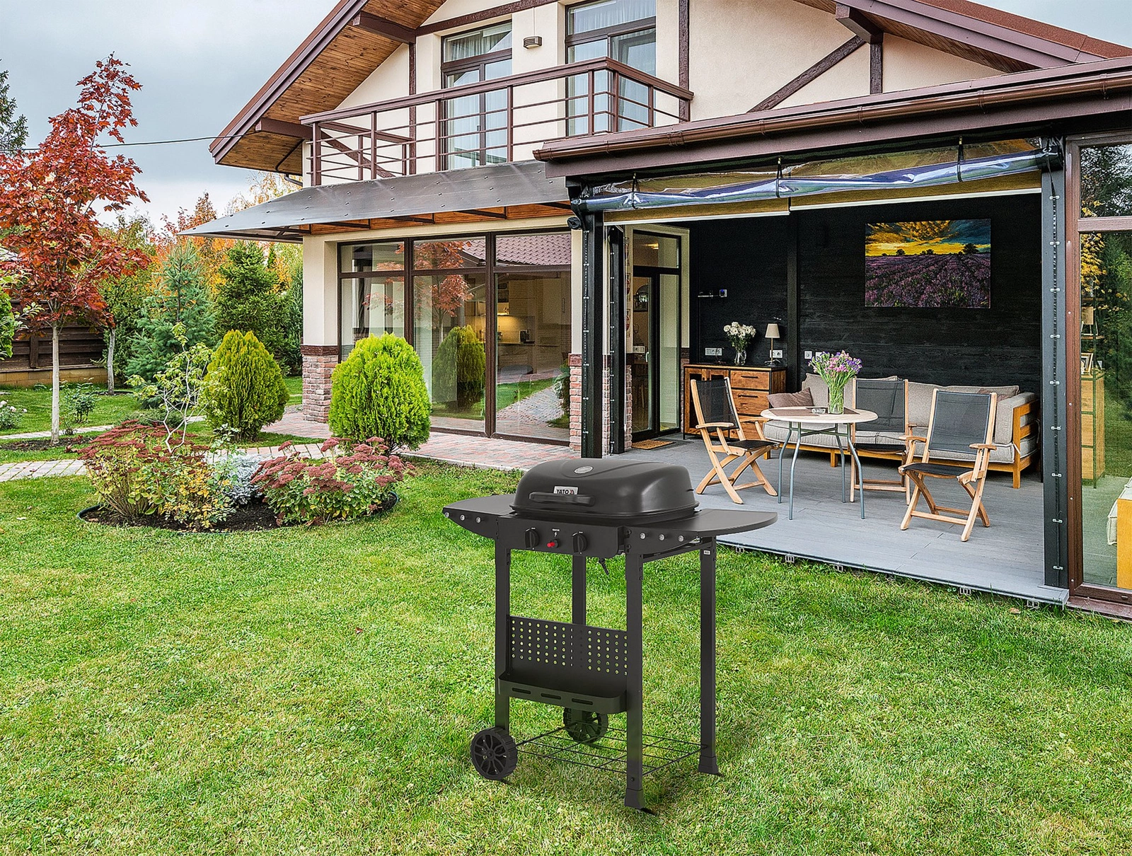 Plynový gril, ASAHI 5 kW 47 X 37CM | YATO YG-20007