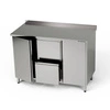 Nerezový pracovní stůl se 2 skříňkami a 2 zásuvkami 150x70x85 cm | FORGAST