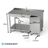 Nerezový pracovní stůl se skříňkou a spodní policí 120x70x85 cm | FORGAST