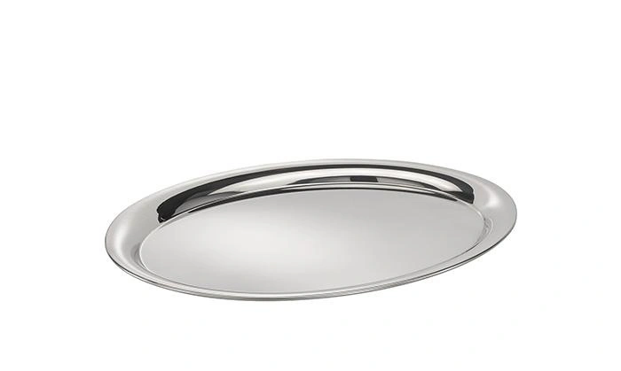 Tác KAFFEEHAUS oválný, leštěný, matný, z nerezové oceli, 29x22x0,5 cm | APS 30117