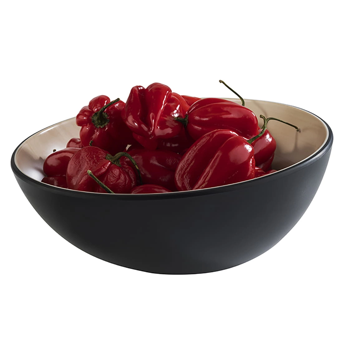 Melaminová miska FRIDA černá prům. 21,5 cm šikmá | APS 84921