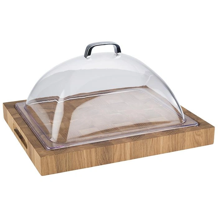 Servírovací deska OKLA z dubového dřeva, hnědá, 38x32x4,5 cm | APS 807