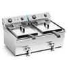 Elektrická fritéza 2-komorová 2x16l s vypouštěcím kohoutem, studená zóna, 10 kW, 230 V | FORGAST FG09016