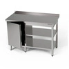 Nerezový pracovní stůl se skříňkou a dvěma policemi 170x60x85 cm | FORGAST