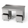 Nerezový pracovní stůl se 2 bloky 2 zásuvek 190x70x85 cm | FORGAST