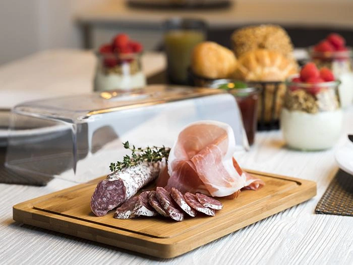 Bambusový tác s polystyrenovým víkem, 24x18x8 cm | APS 820