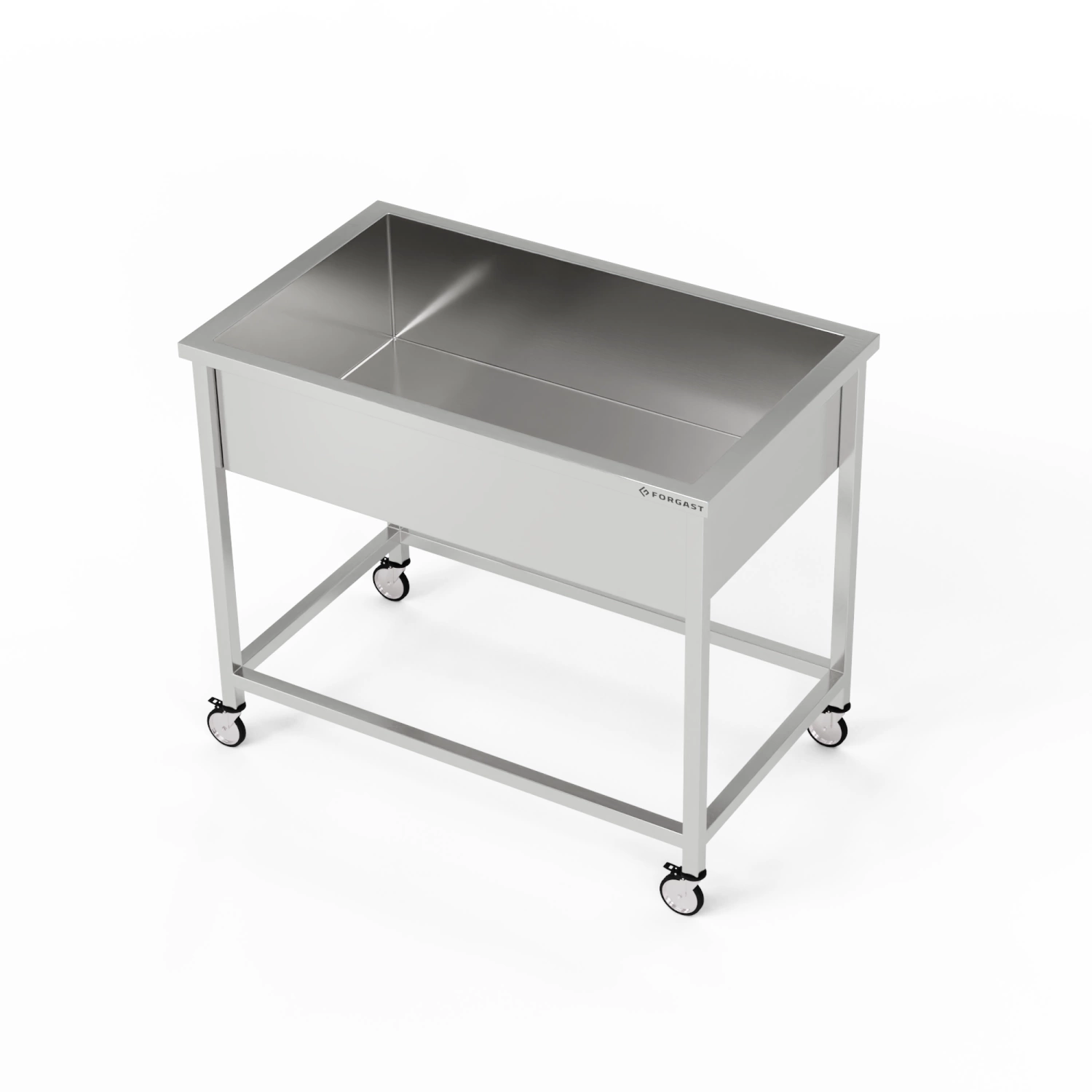 Nerezový mobilní bazén (40 cm hluboký) 80x60x85 cm | FORGAST