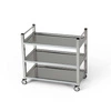 Nerezový číšnický vozík se 3 policemi a svislou rukojetí 80x70x85 cm | FORGAST