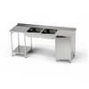 Nerezový stůl s dvoudřezem a skříňkou 190x70x85 cm | FORGAST