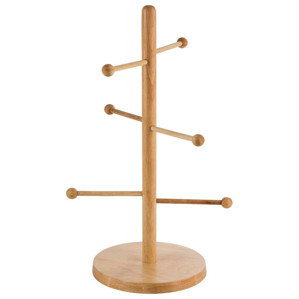 Bufetový stojan na prezentaci preclíků nebo klobásek, dřevěný, světle hnědý, 27.5x27.5x50 cm | APS 79553