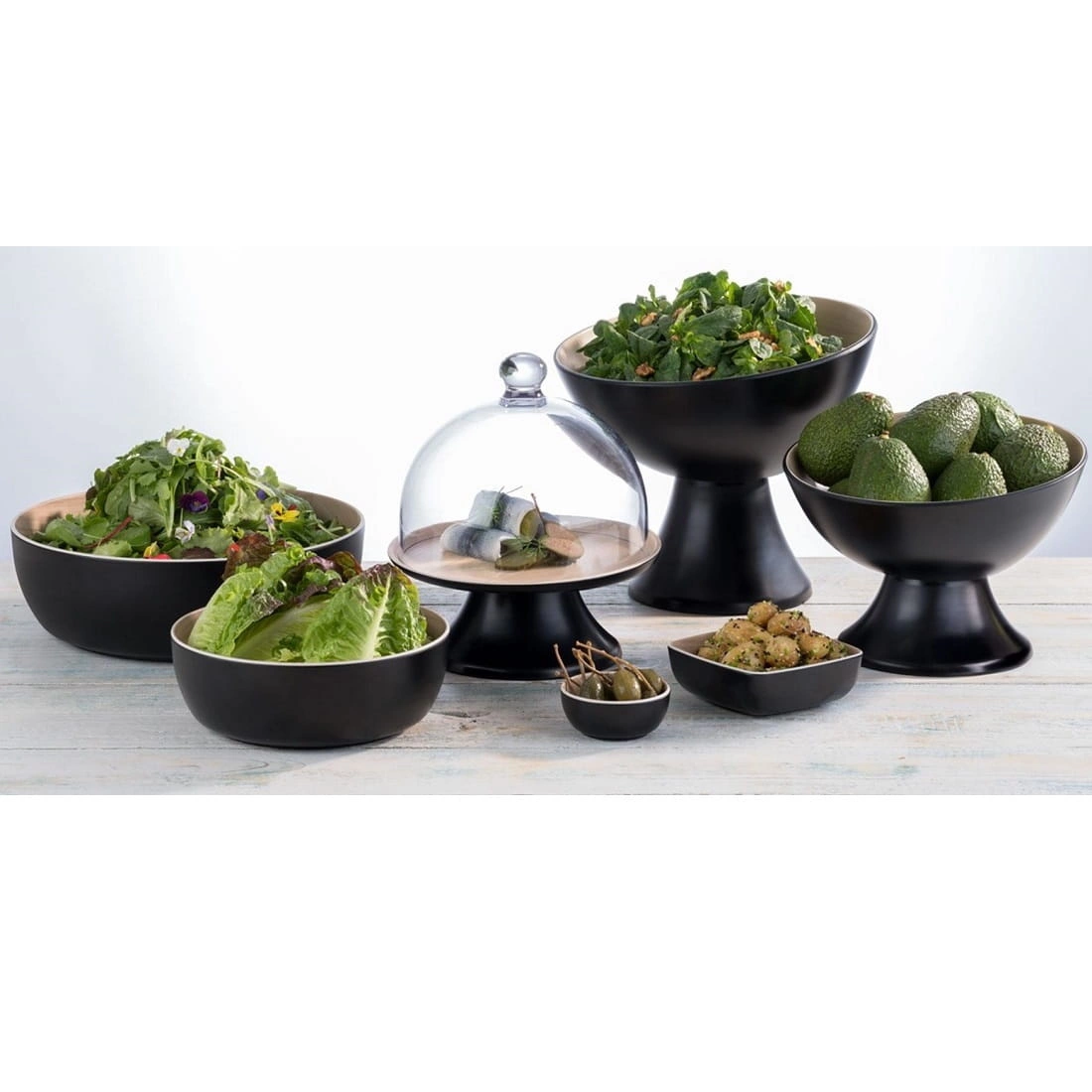 Melaminový podstavec FRIDA malý, výška 8 cm, černý | APS 84927