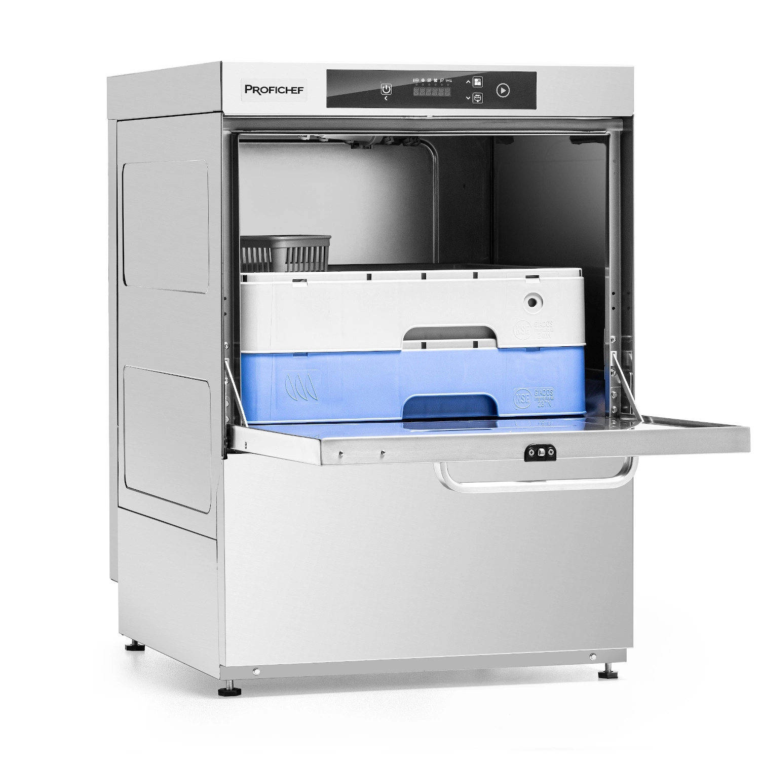 Univerzální gastronomická myčka nádobí SMART, elektronické ovládání, dávkovač mycího prostředku, 3,25 kW, 230 V | PROFICHEF PCZ-04050