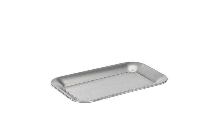 Tác KAFFEEHAUS oválný s pravým úhlem, s ohnutým okrajem, nerezová ocel, 21.1x12.6x1 cm | APS 30118