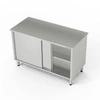 Nerezový průchozí pracovní stůl se skříňkou 110x60x85 cm | FORGAST