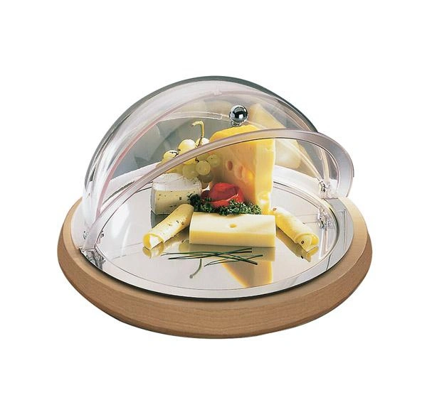 Kulatý tác s chladicím vložkou, bez víka, hnědý 48x6 cm | APS 11542