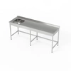 Nerezový stůl s jednoplášťovým dřezem 210x60x85 cm | FORGAST