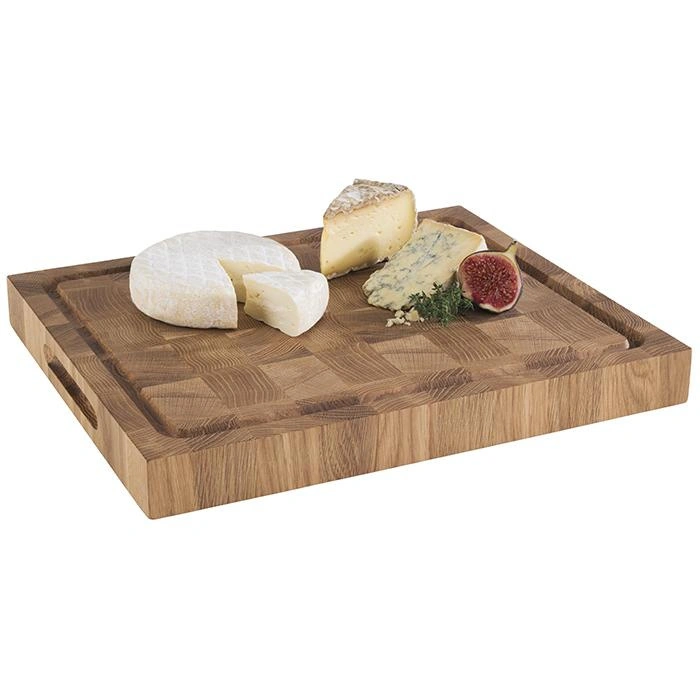 Servírovací deska OKLA z dubového dřeva, hnědá, 38x32x4,5 cm | APS 807