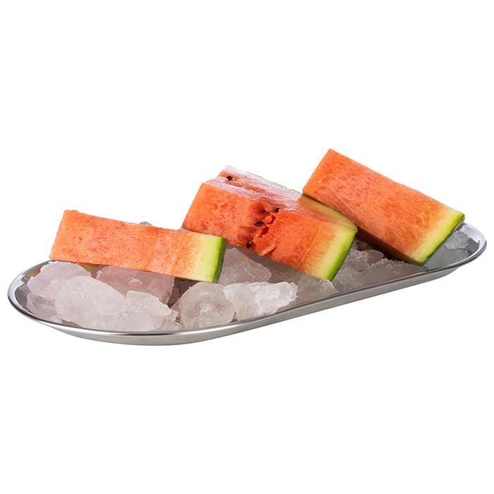 Tác KAFFEEHAUS oválný s pravým úhlem, leštěný, matný, z nerezové oceli, 30x15.5x1.5 cm | APS 30149