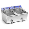 Elektrická fritéza 2-komorová 2x16l s vypouštěcím kohoutem, studená zóna, 10 kW, 230 V | FORGAST FG09016