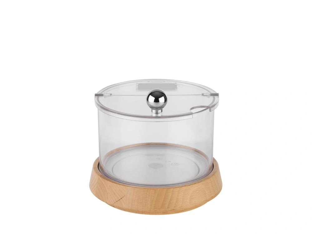 Nízká chladicí miska s dřevěnou základnou TOP FRESH s vložkou a víkem, 14x11,5 cm | APS 11813