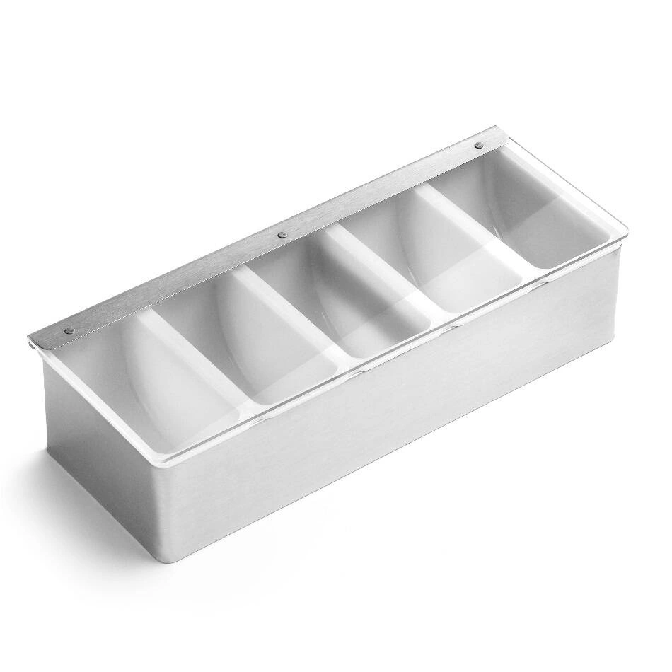 5-dílná nádoba na barmanské přísady, šedá, 37.5x14x9 cm | FORGAST FG11419